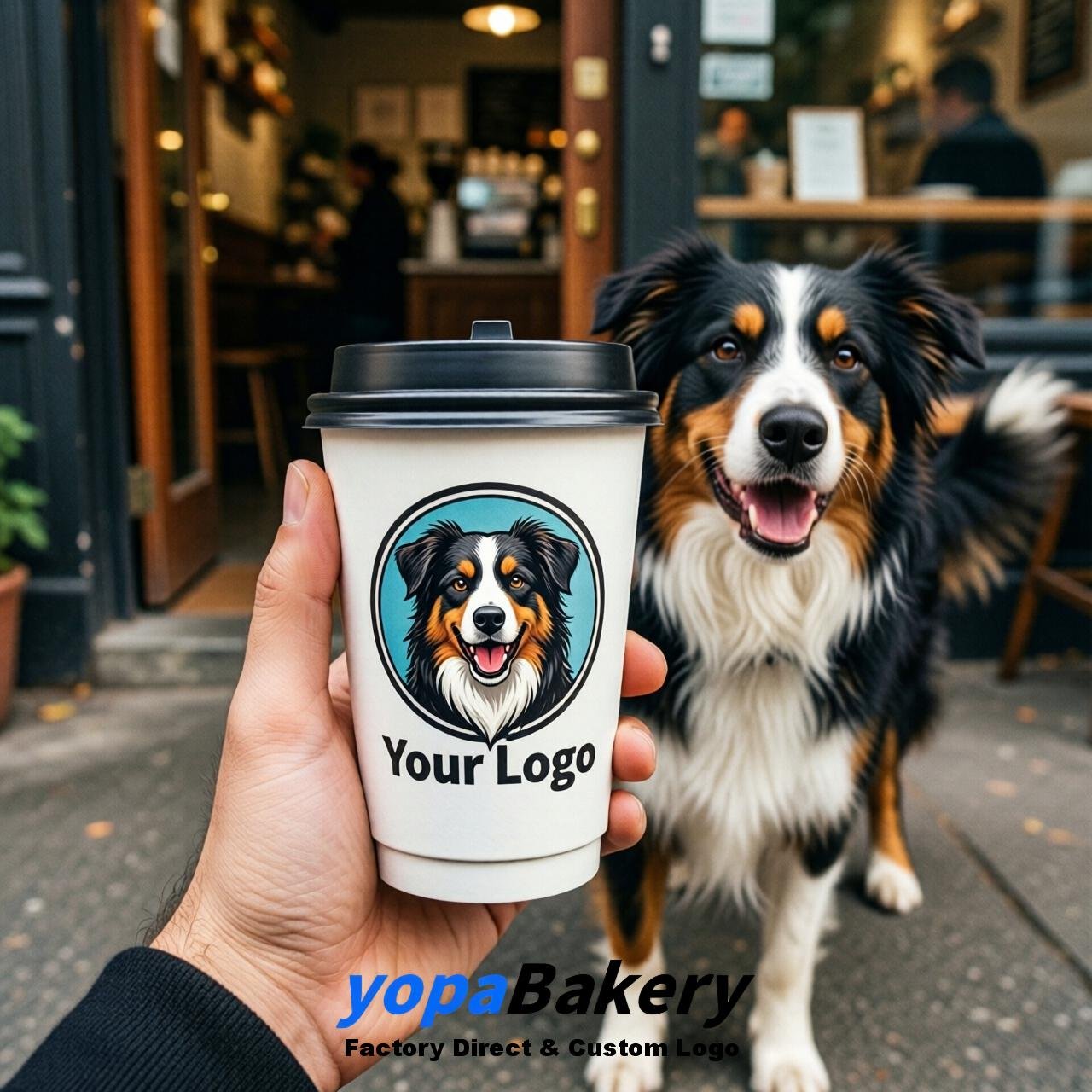 Australian Shepherd Double Wall Paper Cups: 8oz/12oz/16oz/20oz/22oz/24oz