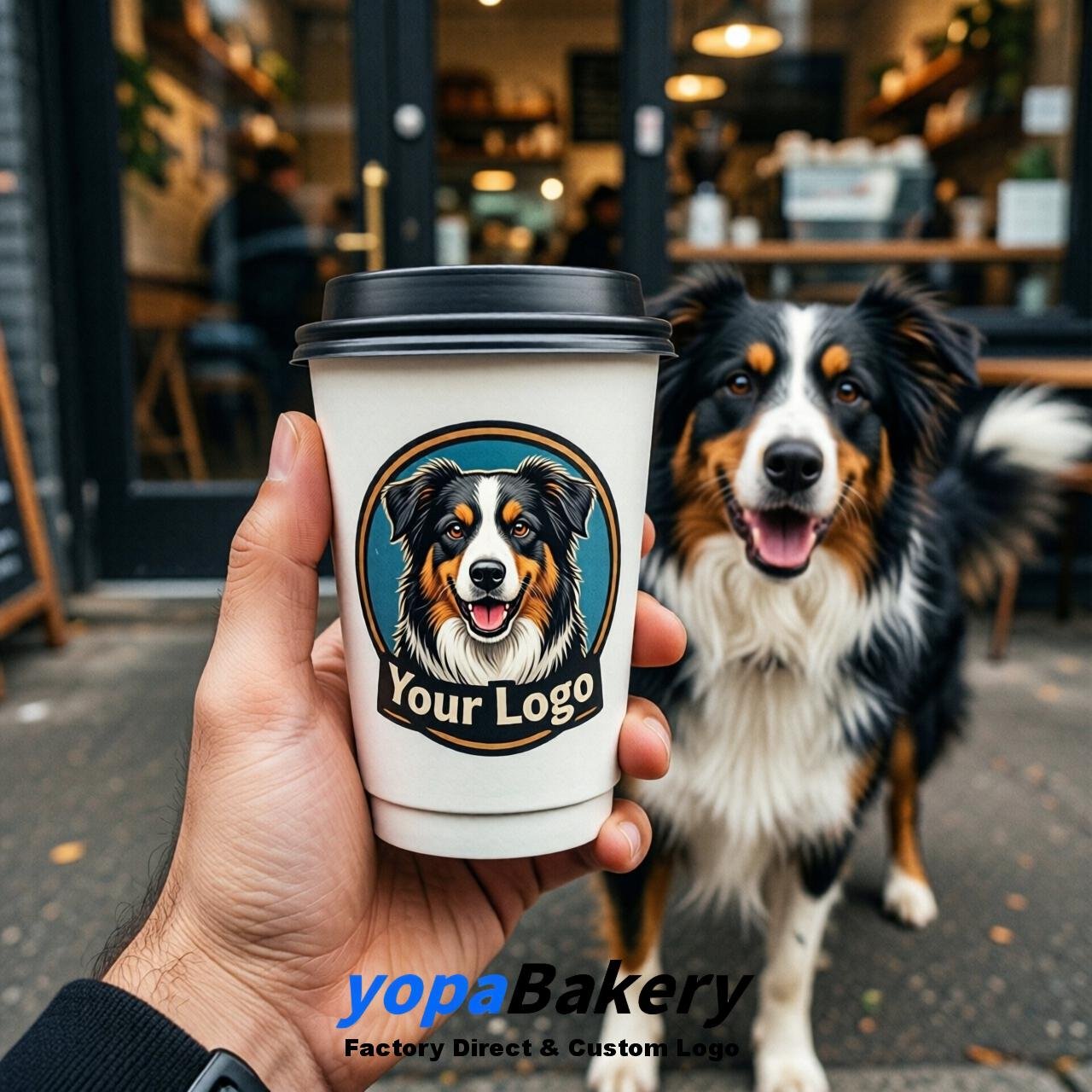Australian Shepherd Double Wall Paper Cups: 8oz/12oz/16oz/20oz/22oz/24oz
