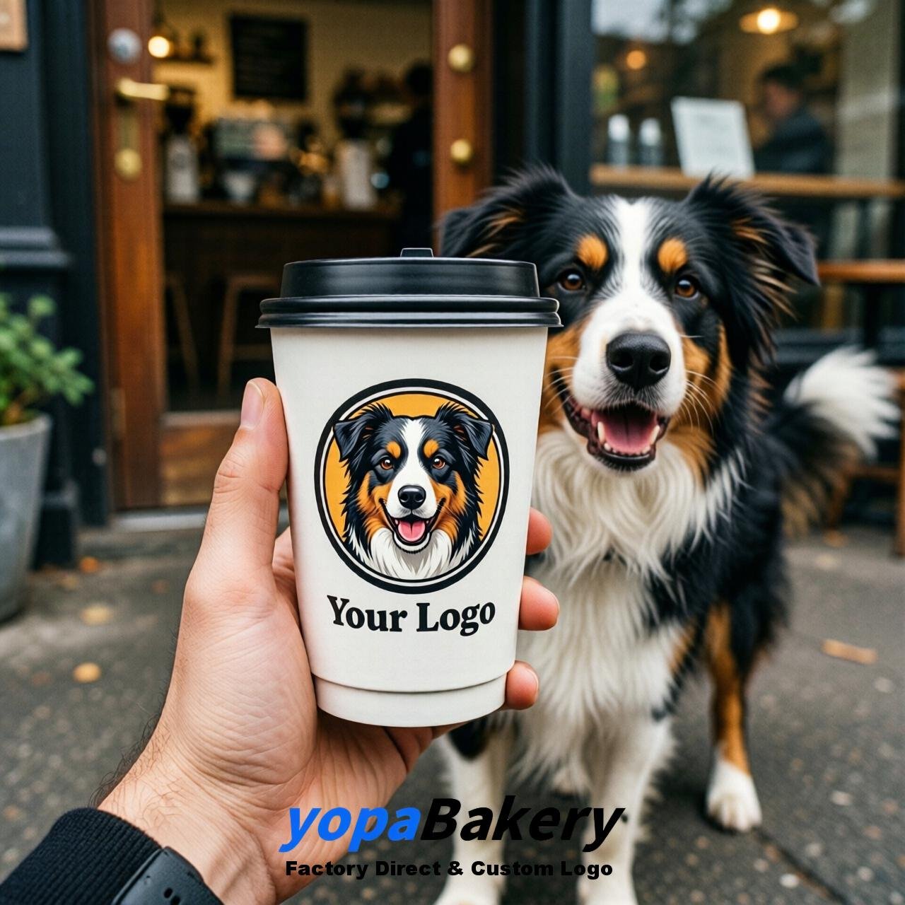 Australian Shepherd Double Wall Paper Cups: 8oz/12oz/16oz/20oz/22oz/24oz