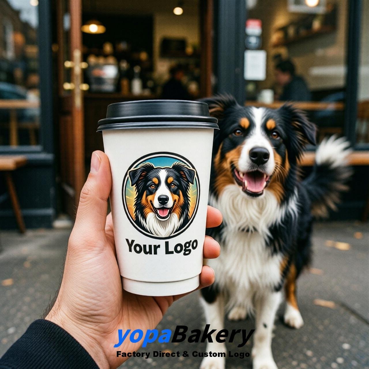 Australian Shepherd Double Wall Paper Cups: 8oz/12oz/16oz/20oz/22oz/24oz