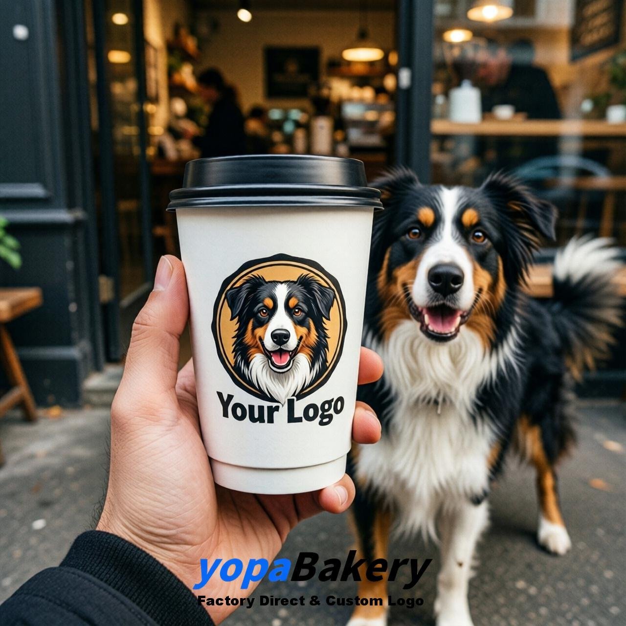 Australian Shepherd Double Wall Paper Cups: 8oz/12oz/16oz/20oz/22oz/24oz