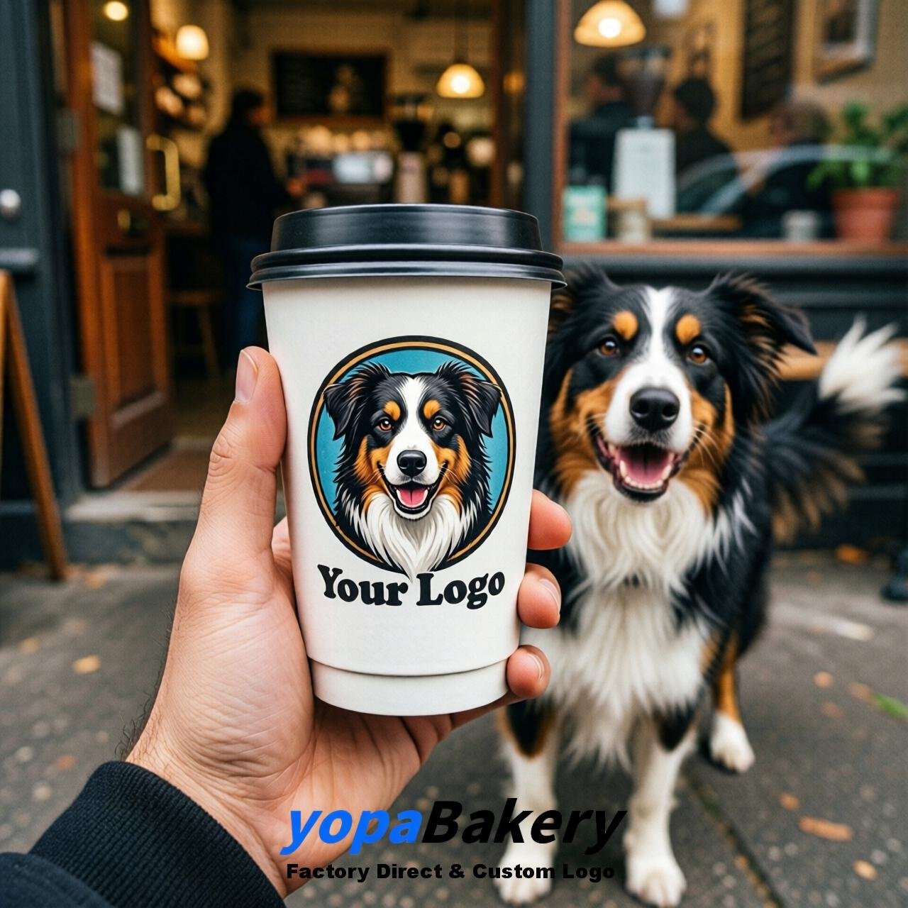 Australian Shepherd Double Wall Paper Cups: 8oz/12oz/16oz/20oz/22oz/24oz