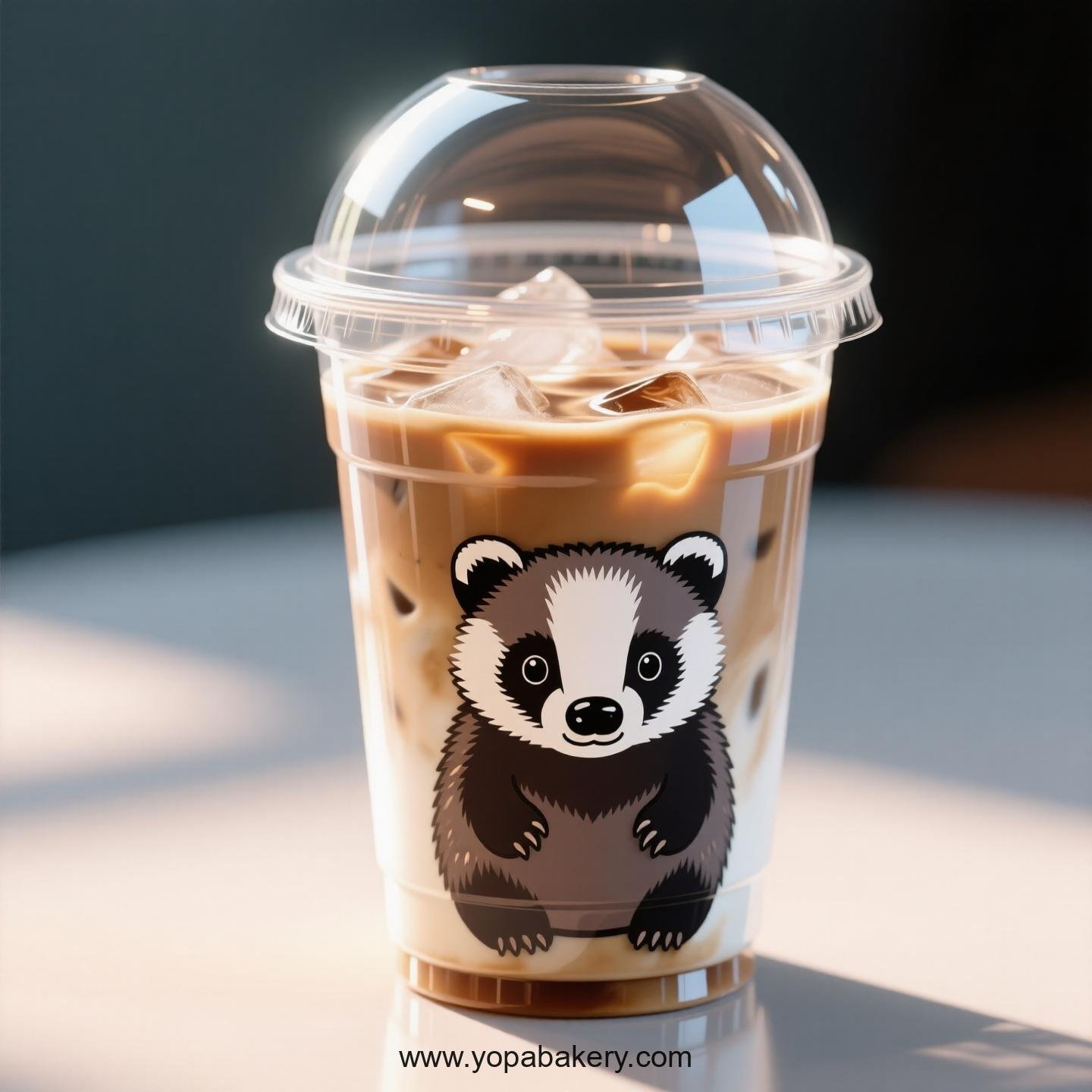 Badger Themed Clear Plastic Cups - Disposable PP & PET Coffee Cups with Lids