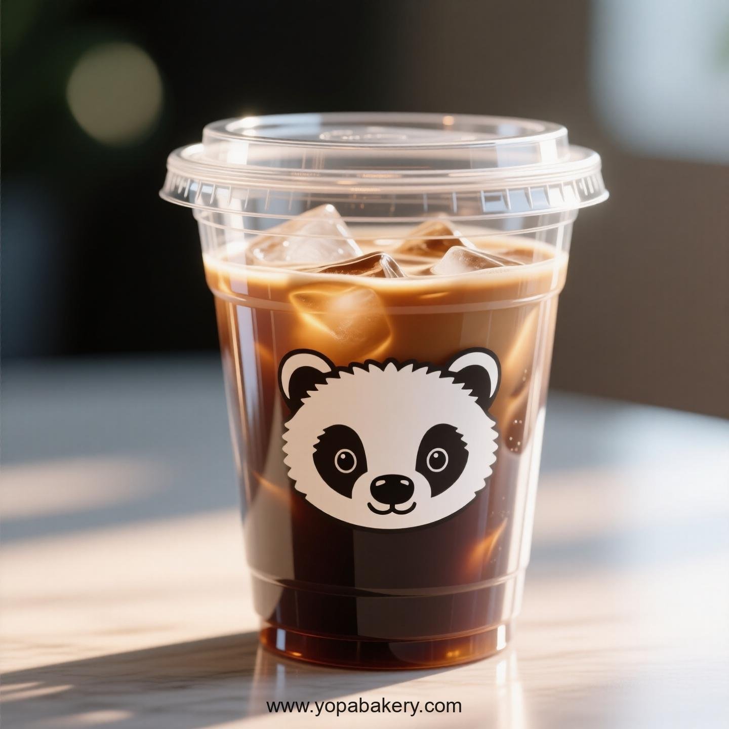 Badger Themed Clear Plastic Cups - Disposable PP & PET Coffee Cups with Lids