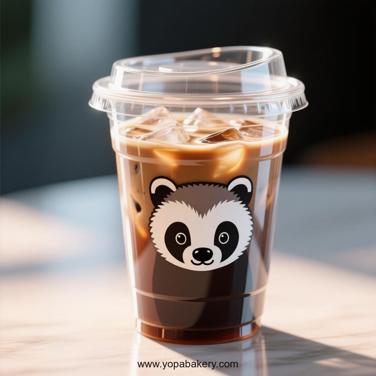 Badger Themed Clear Plastic Cups - Disposable PP & PET Coffee Cups with Lids
