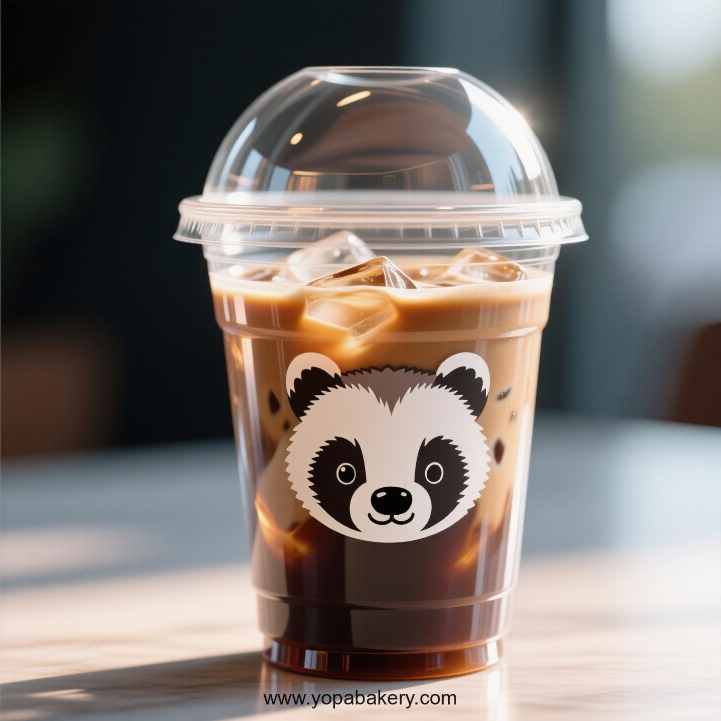 Badger Themed Clear Plastic Cups - Disposable PP & PET Coffee Cups with Lids Badger Themed Clear Plastic Cups - Disposable PP & PET Coffee Cups with Lids