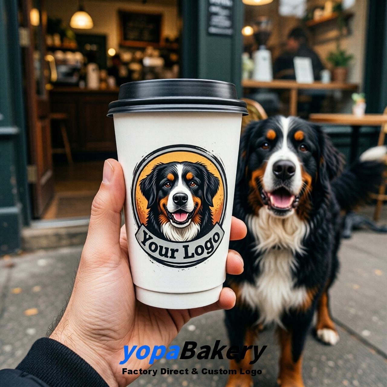 Bernese Mountain Dog Double Wall Paper Cups: 8oz/12oz/16oz/20oz/22oz/24oz