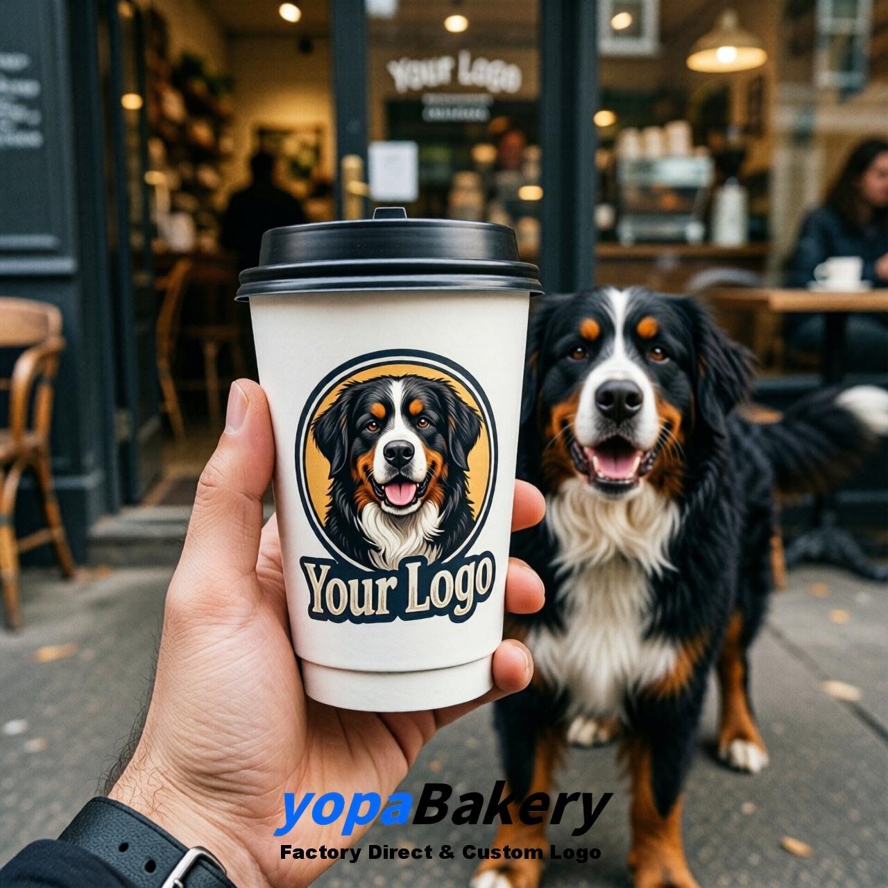 Bernese Mountain Dog Double Wall Paper Cups: 8oz/12oz/16oz/20oz/22oz/24oz