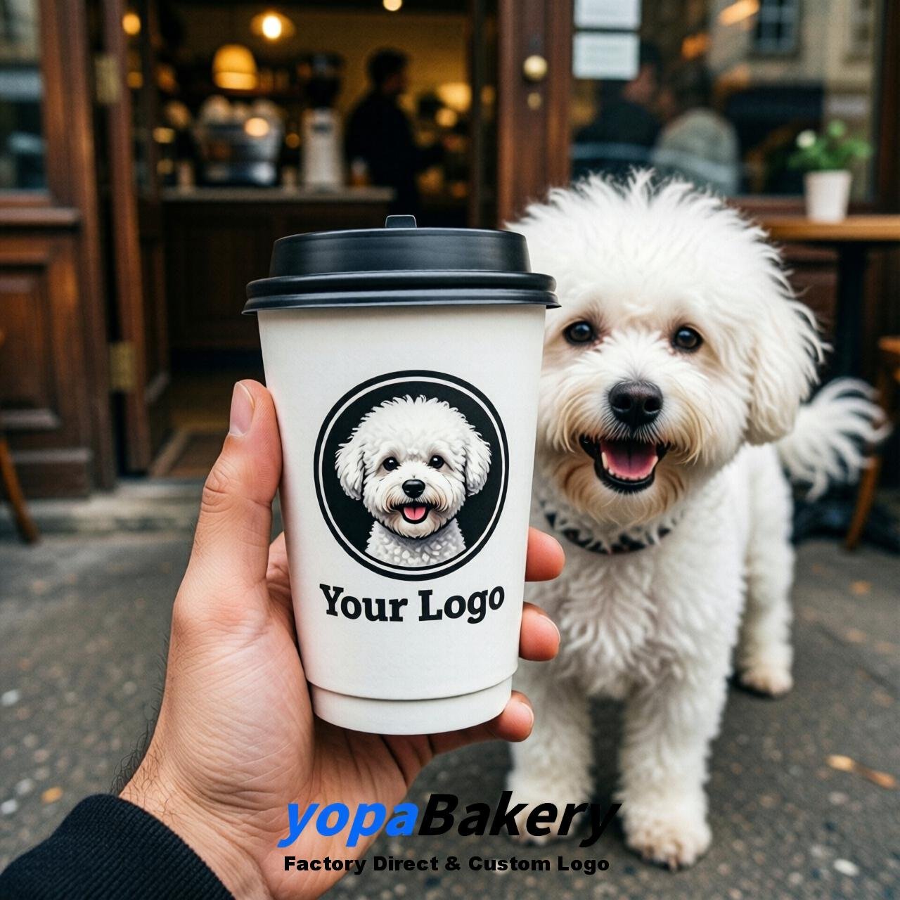 Bichon Frise Double Wall Paper Cups: 8oz/12oz/16oz/20oz/22oz/24oz