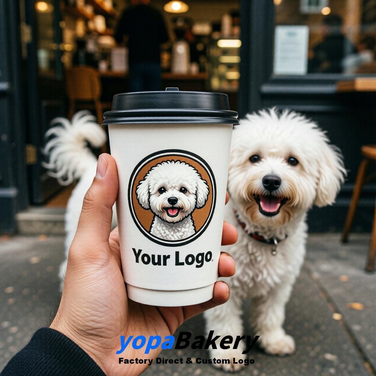 Bichon Frise Double Wall Paper Cups: 8oz/12oz/16oz/20oz/22oz/24oz