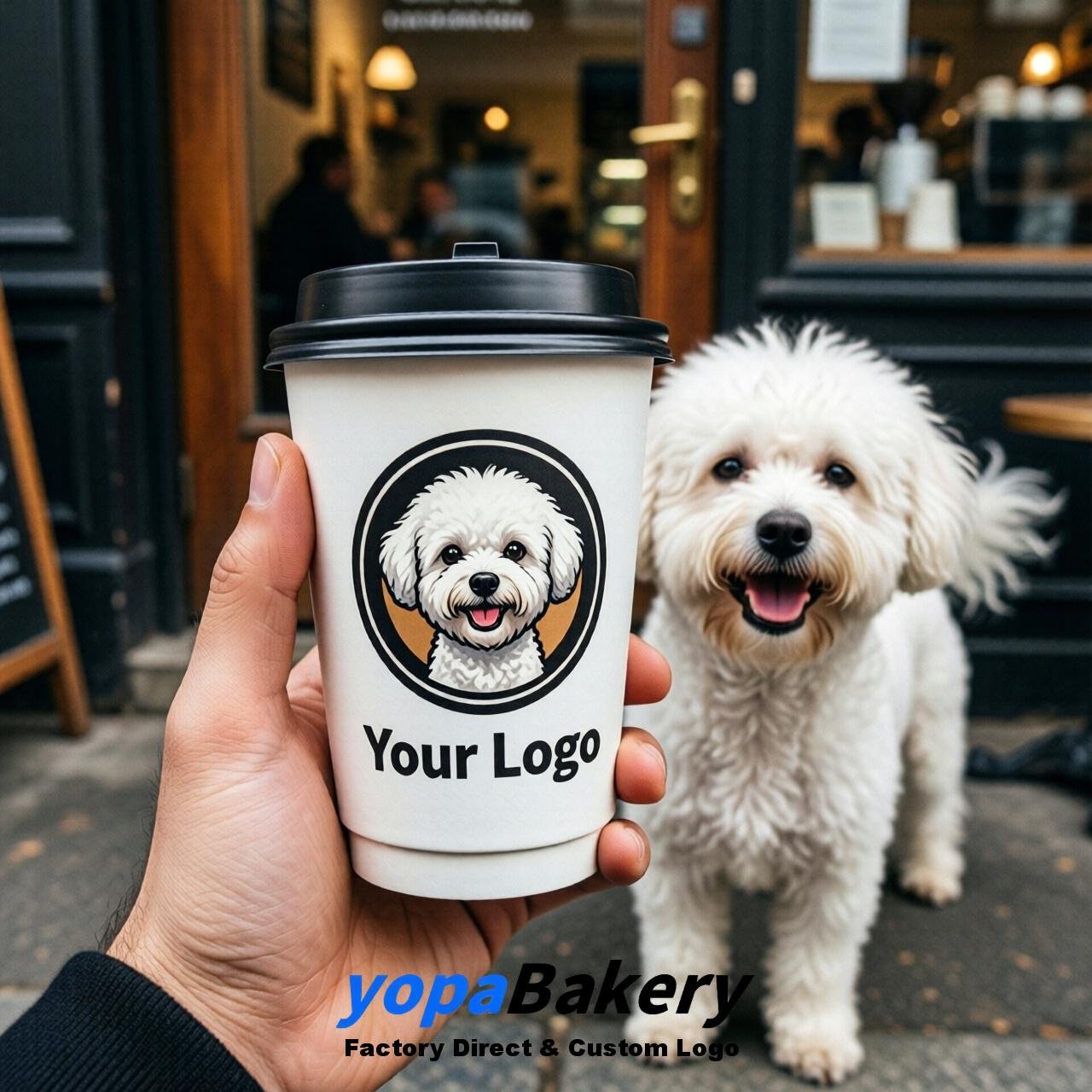Bichon Frise Double Wall Paper Cups: 8oz/12oz/16oz/20oz/22oz/24oz
