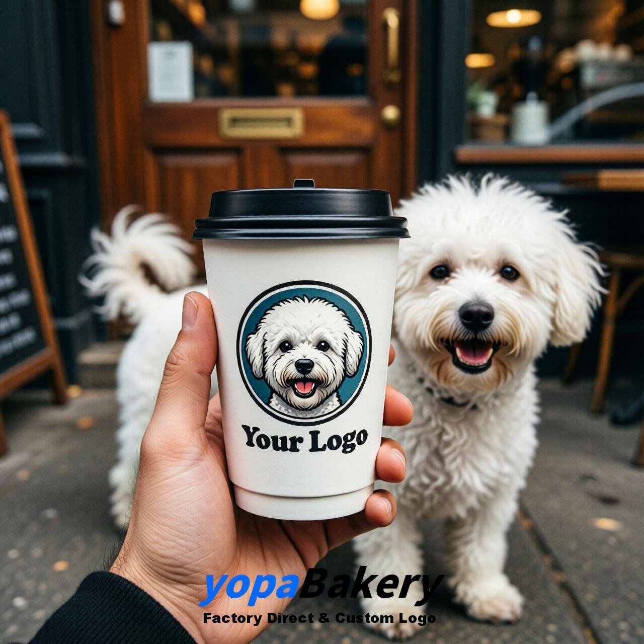 Bichon Frise Double Wall Paper Cups: 8oz/12oz/16oz/20oz/22oz/24oz