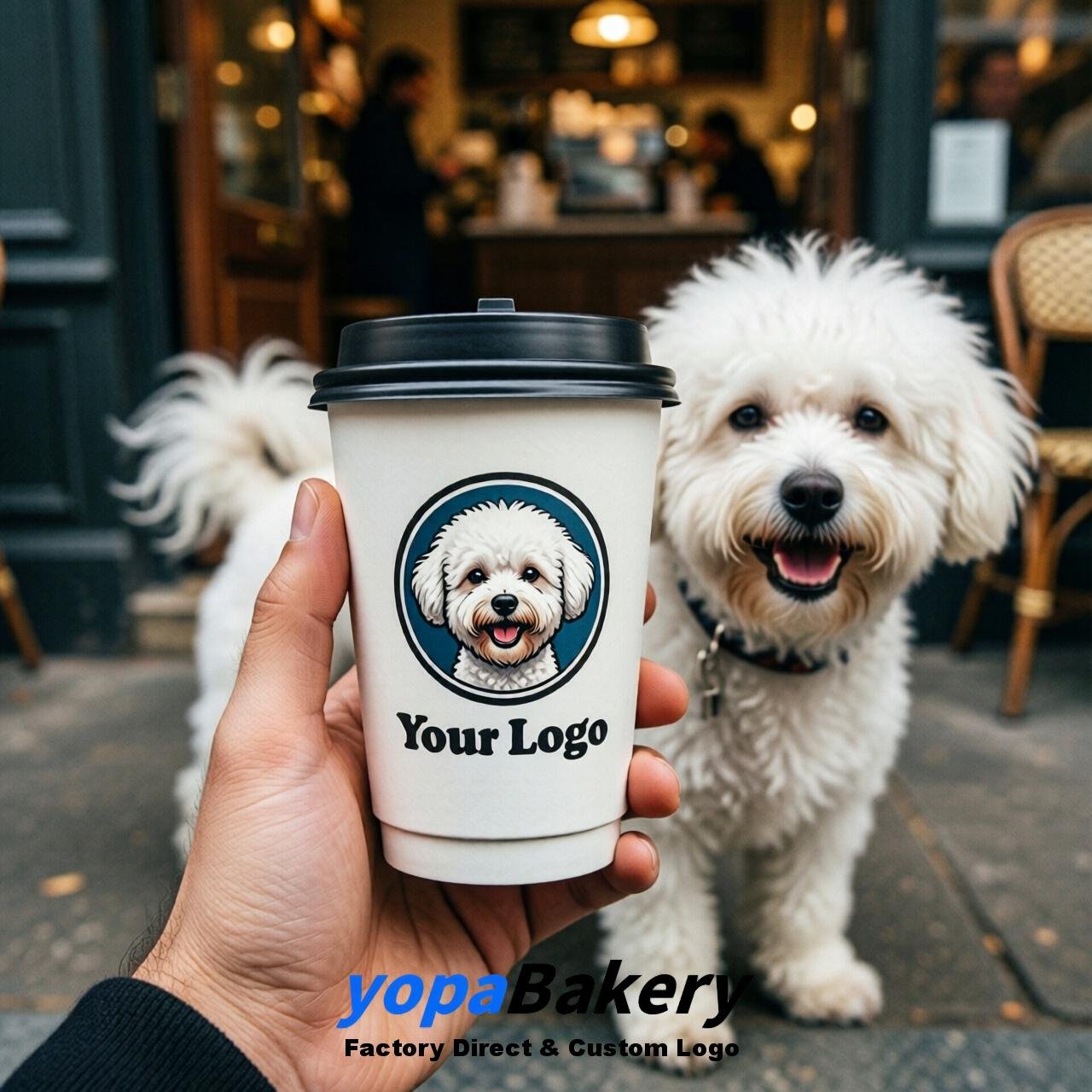 Bichon Frise Double Wall Paper Cups: 8oz/12oz/16oz/20oz/22oz/24oz