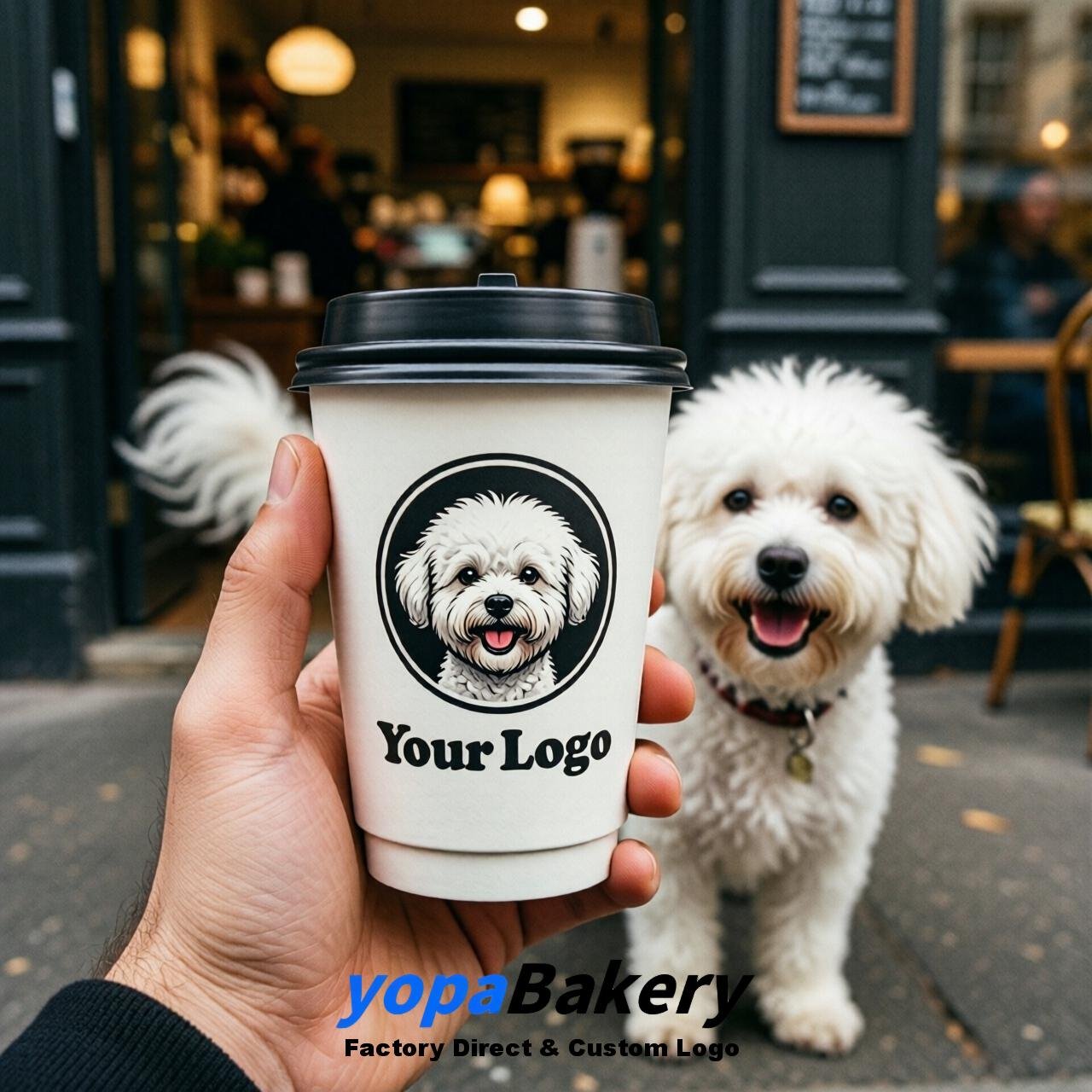 Bichon Frise Double Wall Paper Cups: 8oz/12oz/16oz/20oz/22oz/24oz