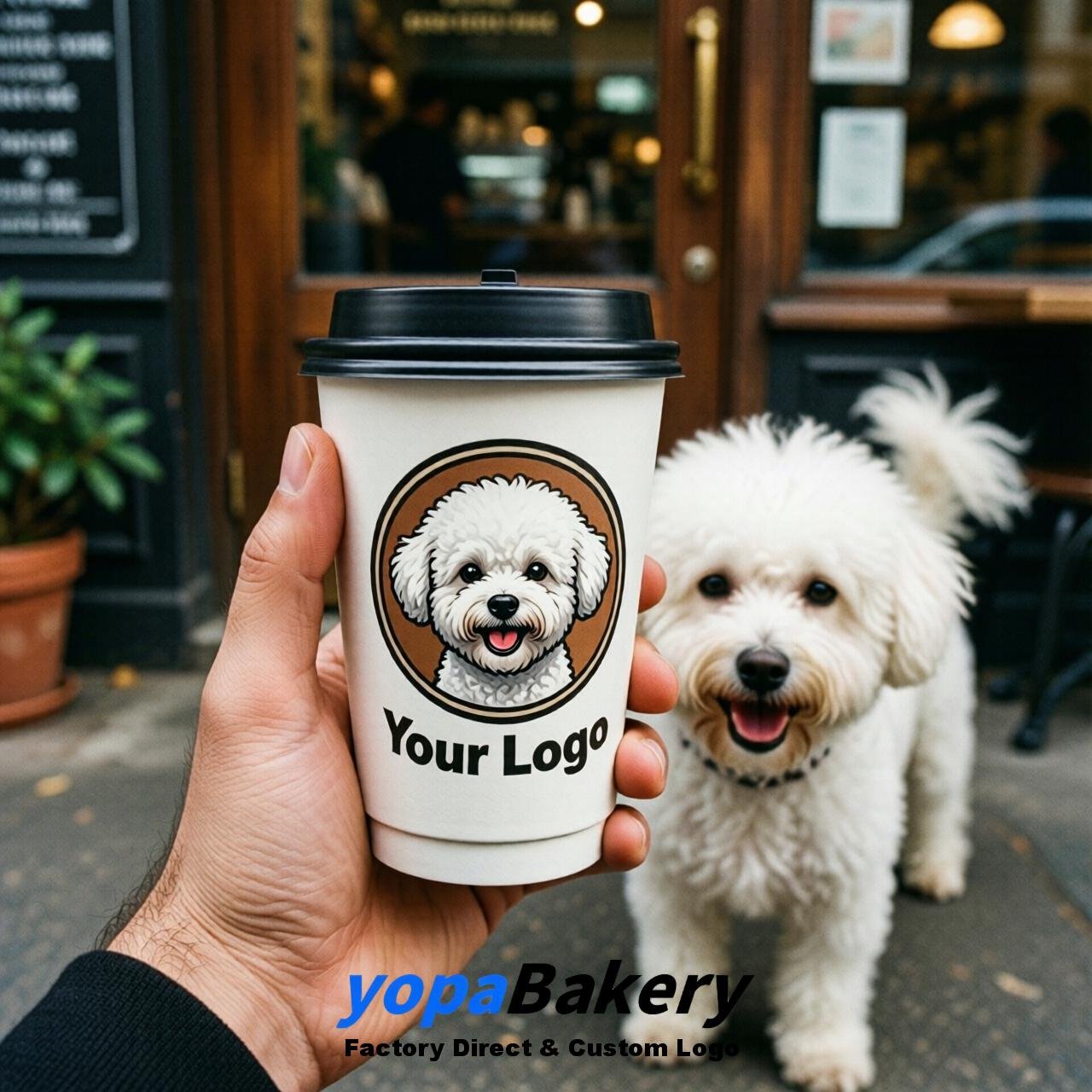 Bichon Frise Double Wall Paper Cups: 8oz/12oz/16oz/20oz/22oz/24oz