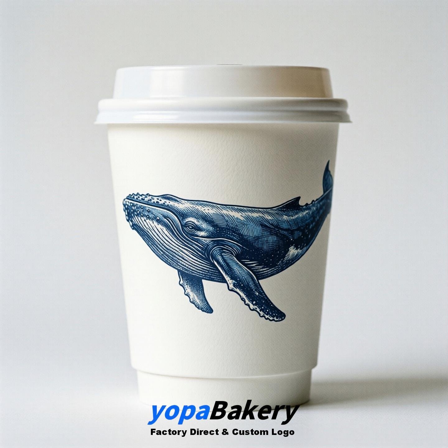 Bluewhale Double Wall Paper Cups: 100ml/120ml/200ml/240ml/300ml/360ml/400ml/500ml/600ml/700ml