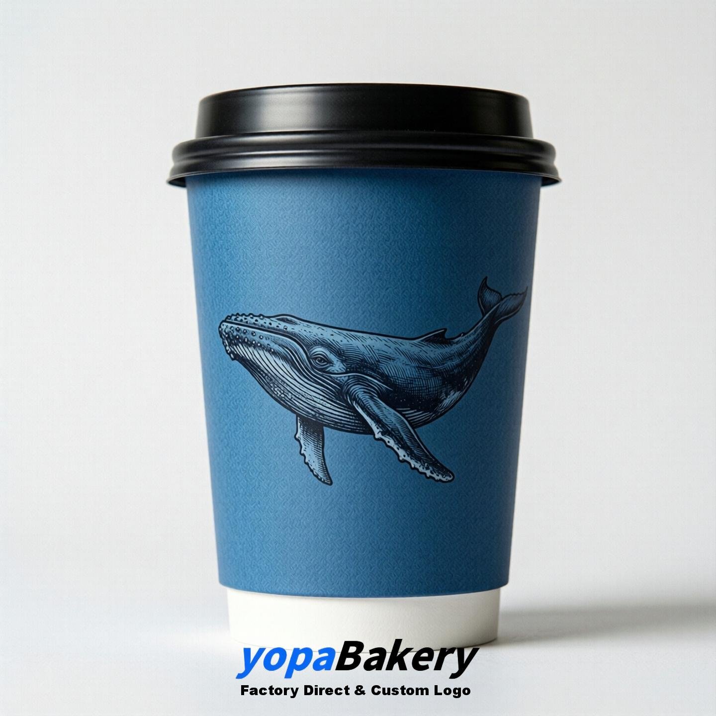 Bluewhale Double Wall Paper Cups: 100ml/120ml/200ml/240ml/300ml/360ml/400ml/500ml/600ml/700ml