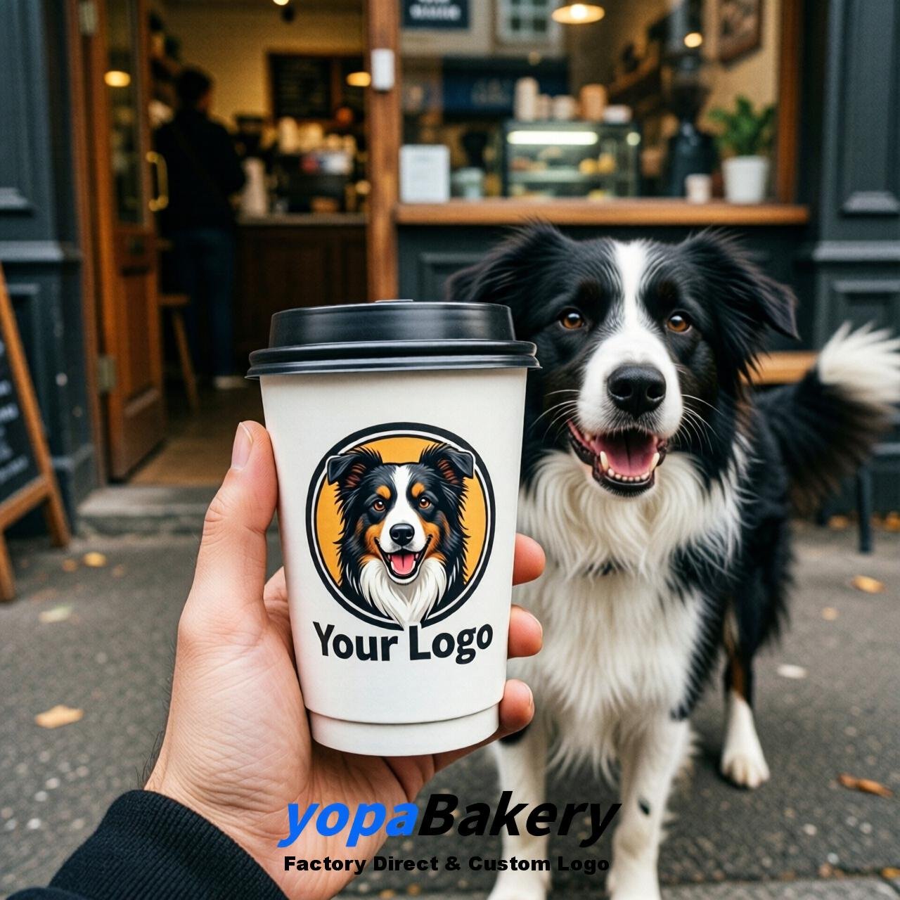 Border Collie Double Wall Paper Cups: 8oz/12oz/16oz/20oz/22oz/24oz