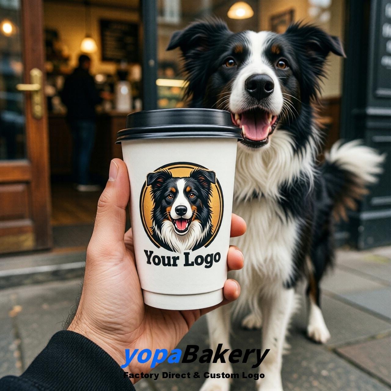 Border Collie Double Wall Paper Cups: 8oz/12oz/16oz/20oz/22oz/24oz