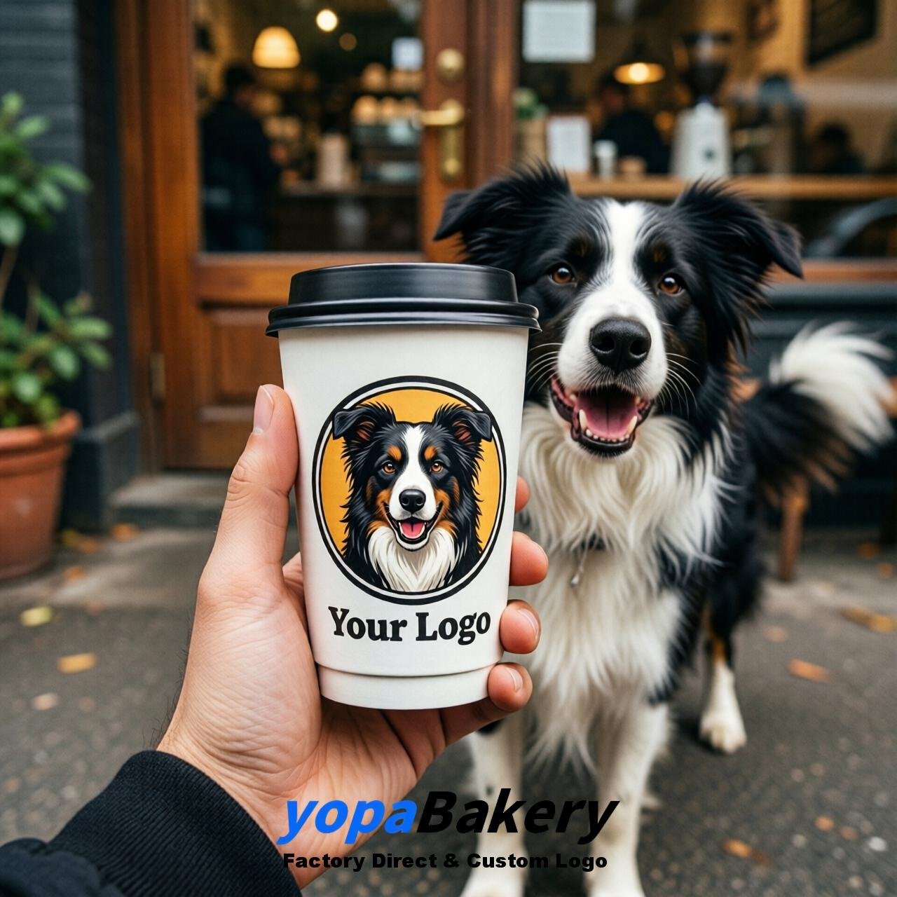 Border Collie Double Wall Paper Cups: 8oz/12oz/16oz/20oz/22oz/24oz