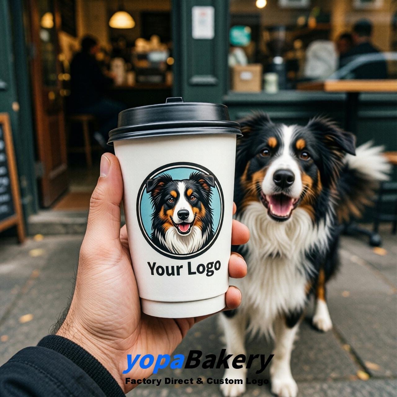 Border Collie Double Wall Paper Cups: 8oz/12oz/16oz/20oz/22oz/24oz