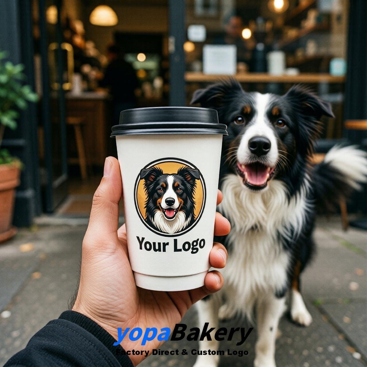 Border Collie Double Wall Paper Cups: 8oz/12oz/16oz/20oz/22oz/24oz