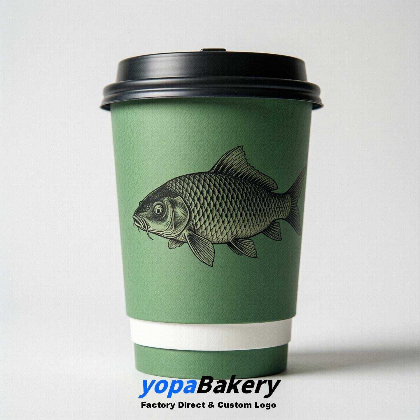 Carp Double Wall Paper Cups: 100ml/120ml/200ml/240ml/300ml/360ml/400ml/500ml/600ml/700ml