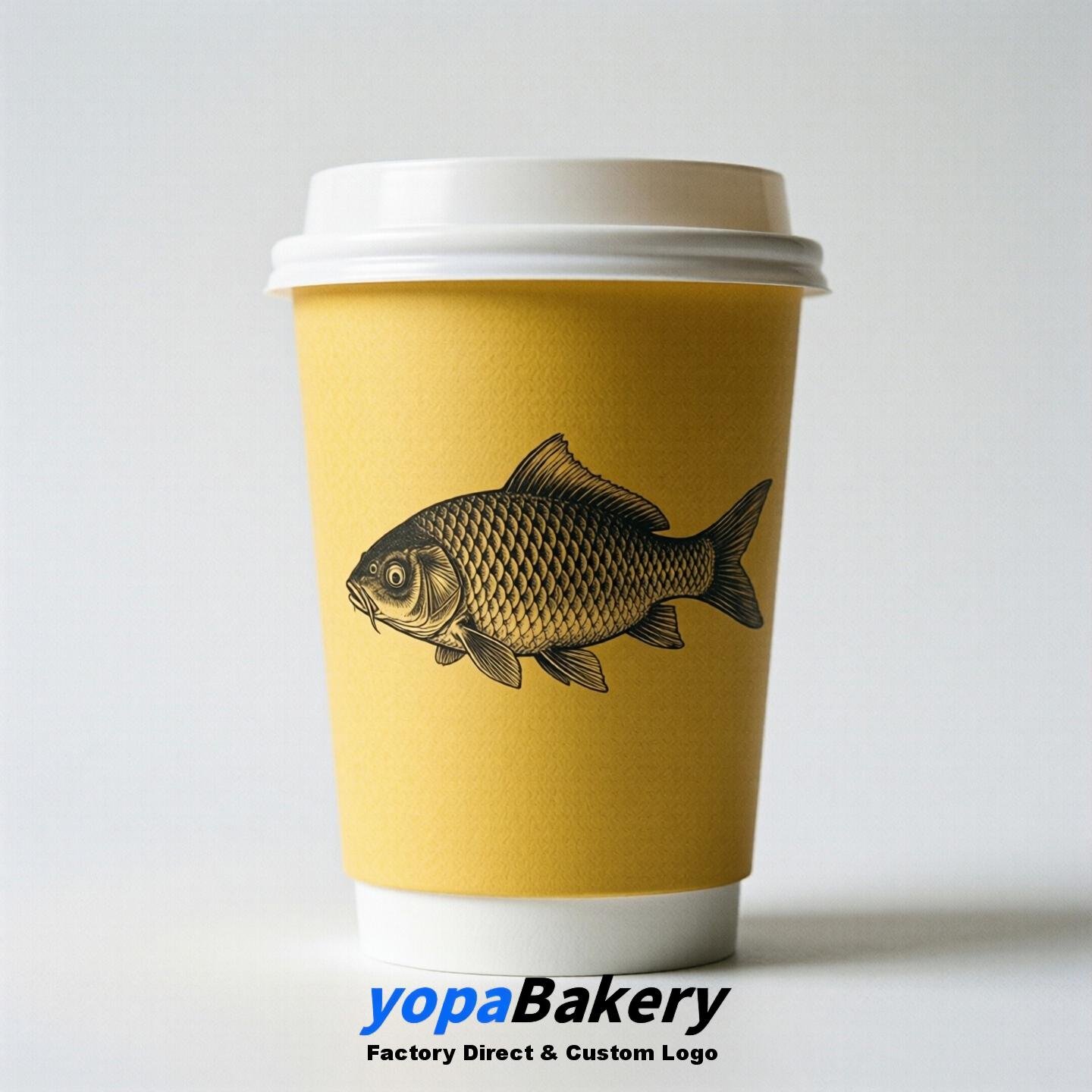 Carp Double Wall Paper Cups: 100ml/120ml/200ml/240ml/300ml/360ml/400ml/500ml/600ml/700ml