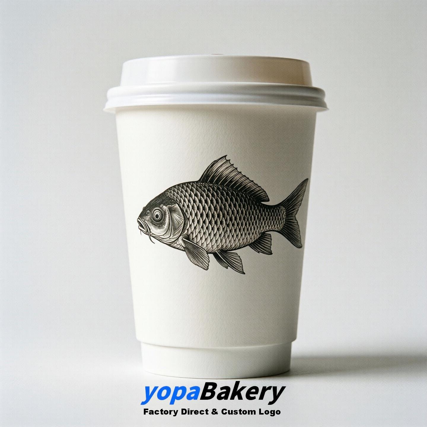 Carp Double Wall Paper Cups: 100ml/120ml/200ml/240ml/300ml/360ml/400ml/500ml/600ml/700ml