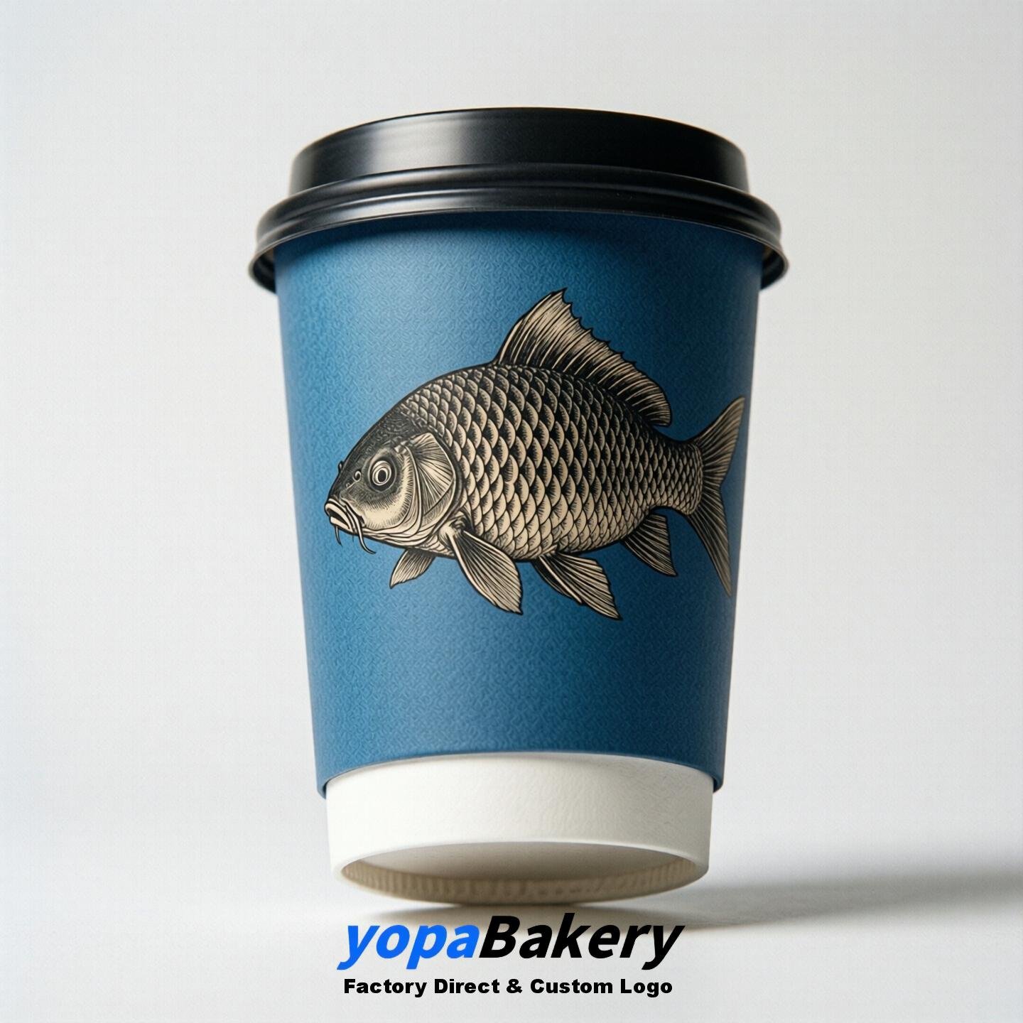 Carp Double Wall Paper Cups: 100ml/120ml/200ml/240ml/300ml/360ml/400ml/500ml/600ml/700ml