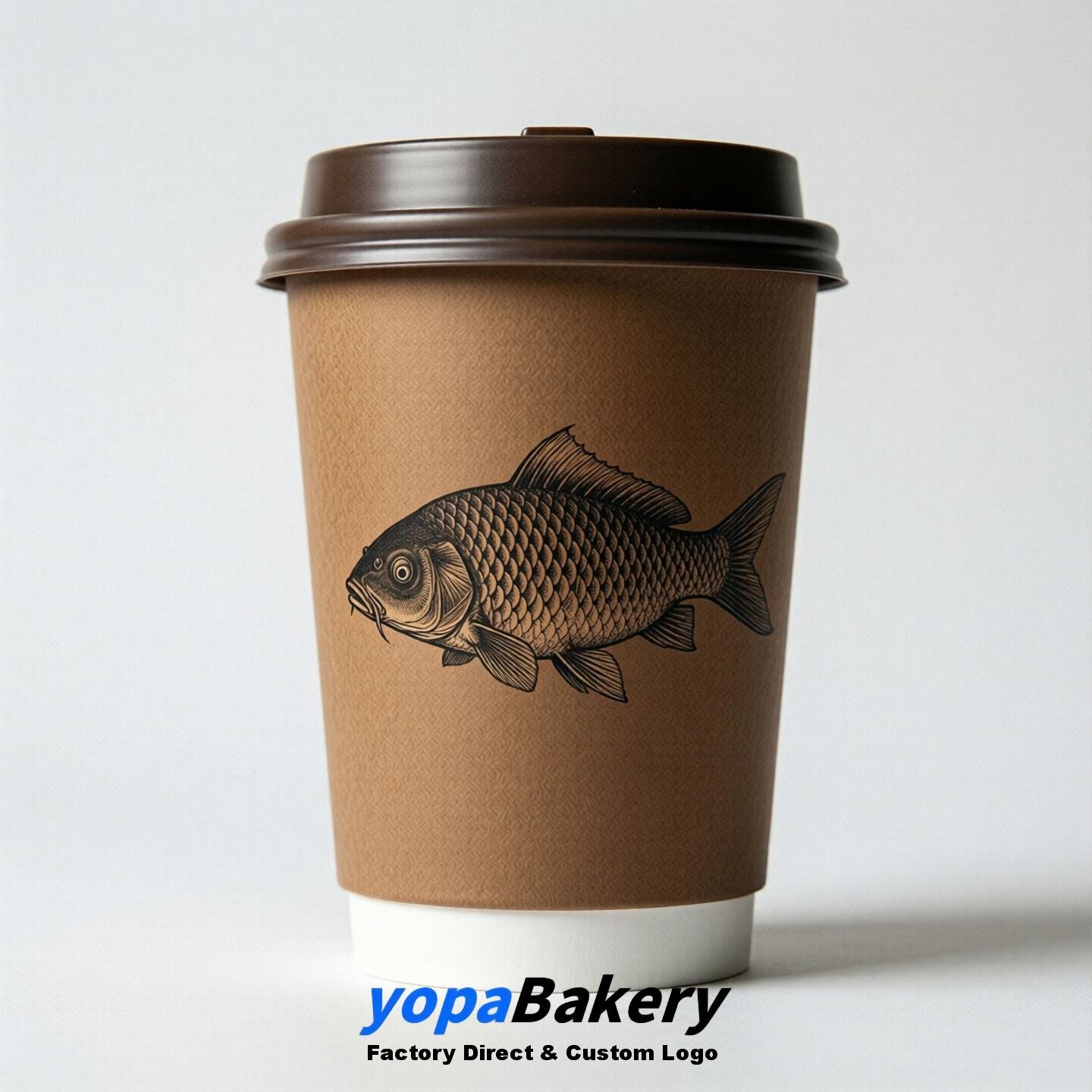 Carp Double Wall Paper Cups: 100ml/120ml/200ml/240ml/300ml/360ml/400ml/500ml/600ml/700ml