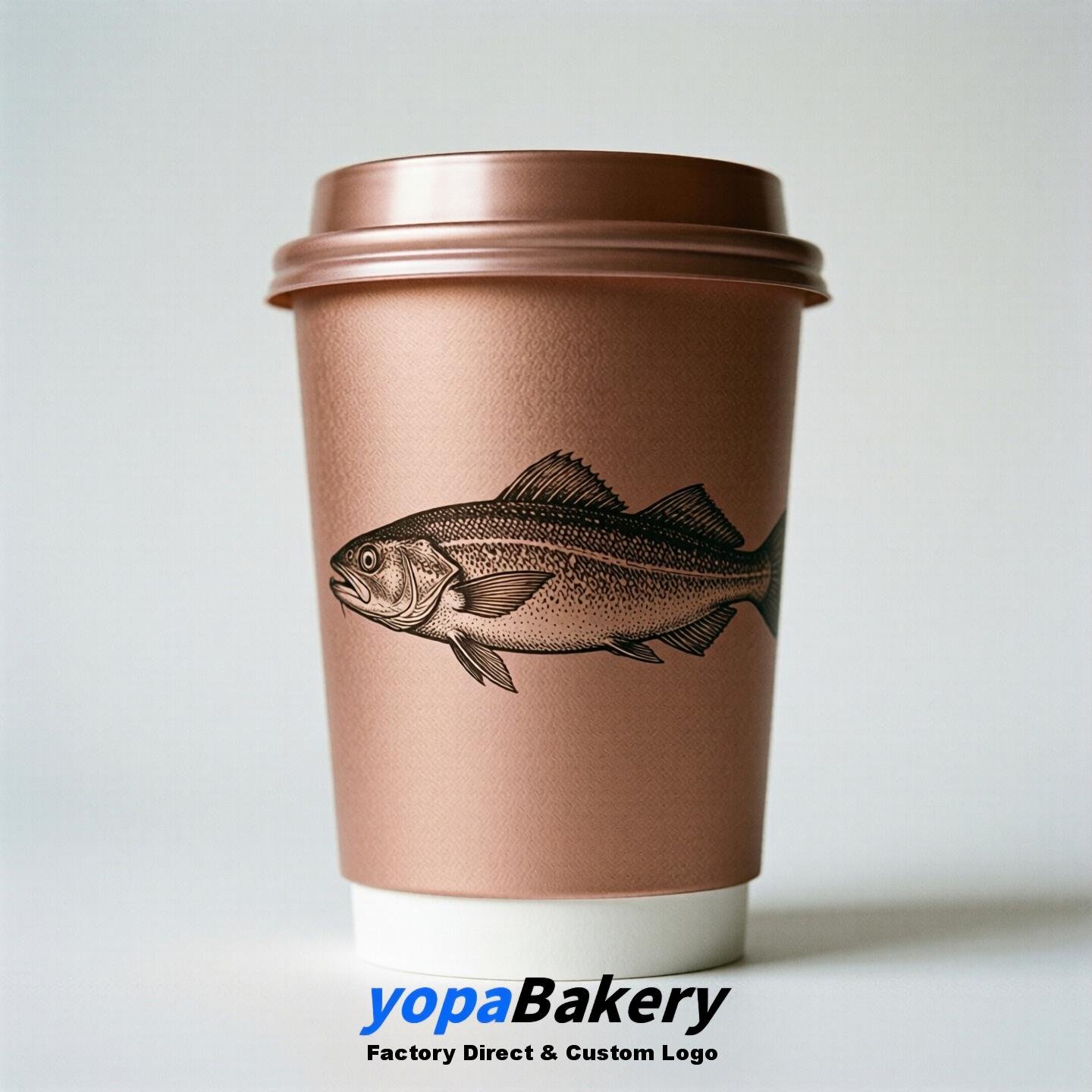 Cod Fish Double Wall Paper Cups: 100ml/120ml/200ml/240ml/300ml/360ml/400ml/500ml/600ml/700ml
