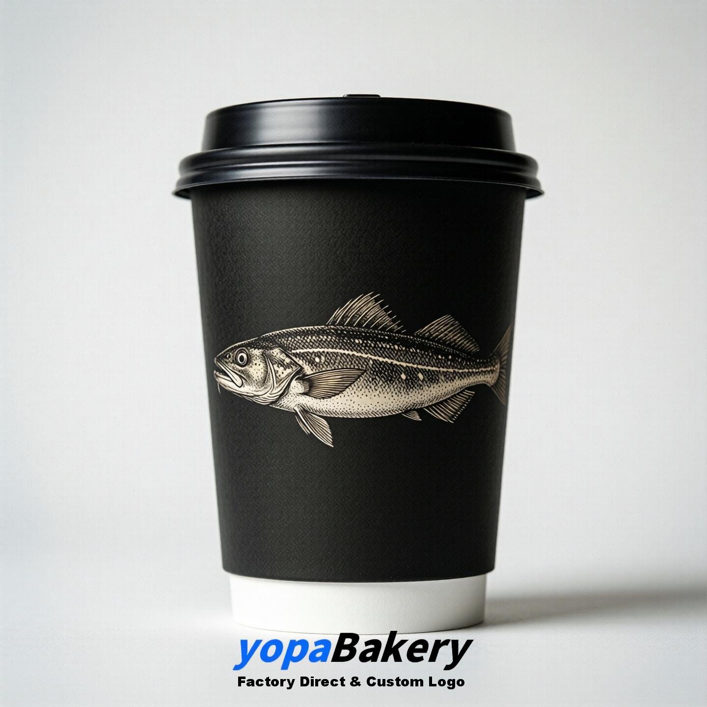 Cod Fish Double Wall Paper Cups: 100ml/120ml/200ml/240ml/300ml/360ml/400ml/500ml/600ml/700ml