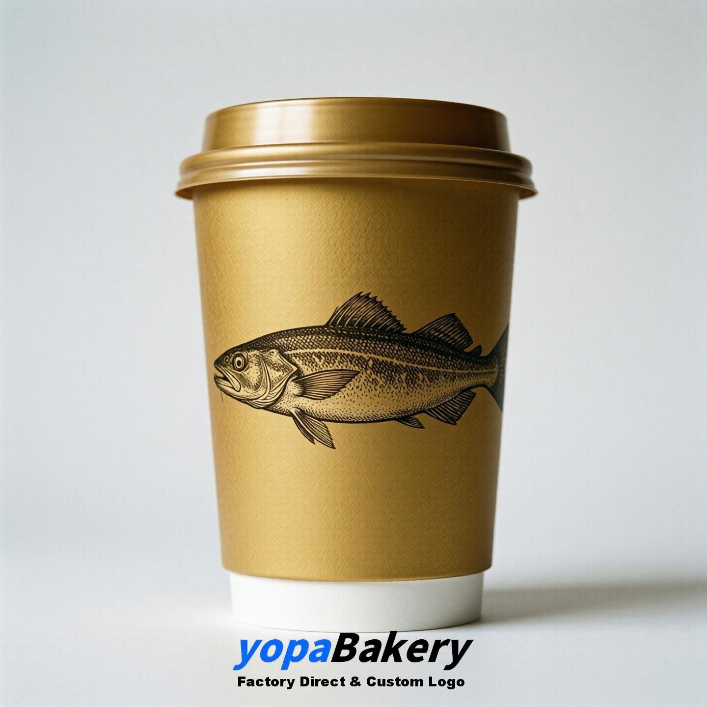 Cod Fish Double Wall Paper Cups: 100ml/120ml/200ml/240ml/300ml/360ml/400ml/500ml/600ml/700ml