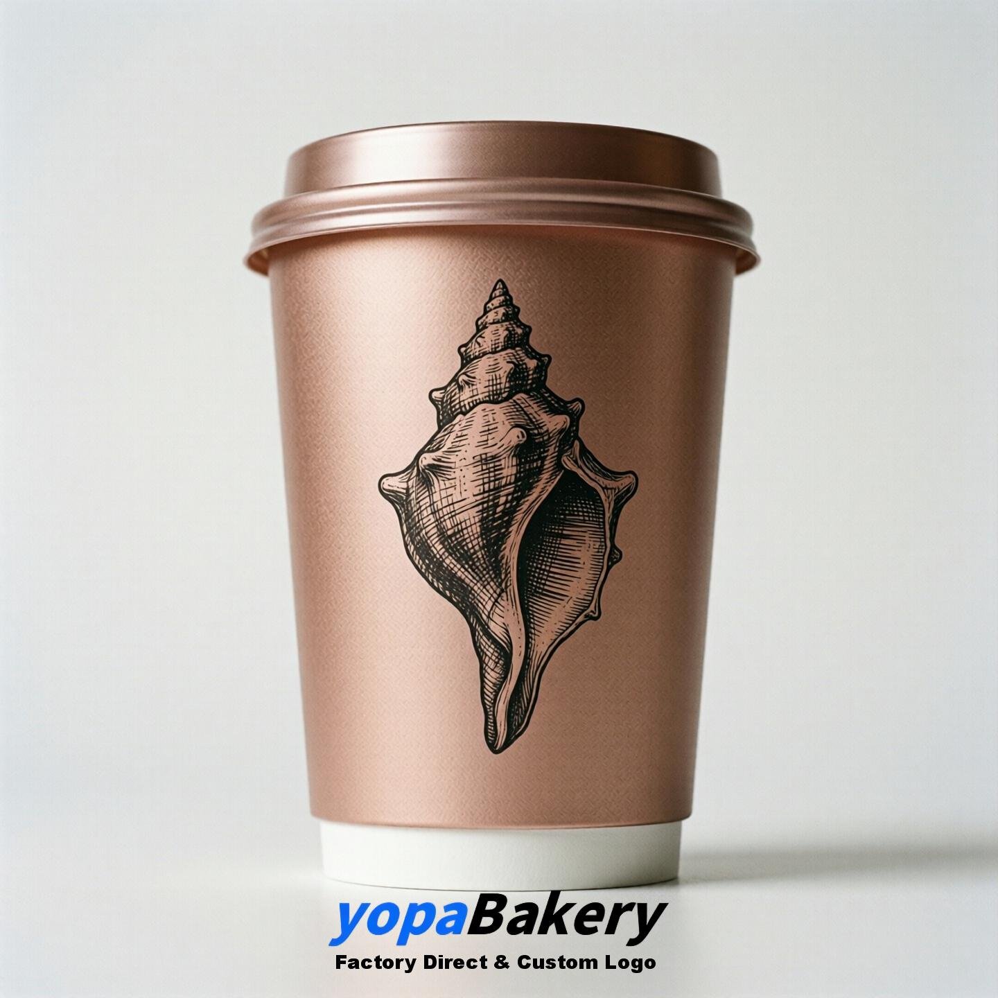 Conch Double Wall Paper Cups: 100ml/120ml/200ml/240ml/300ml/360ml/400ml/500ml/600ml/700ml