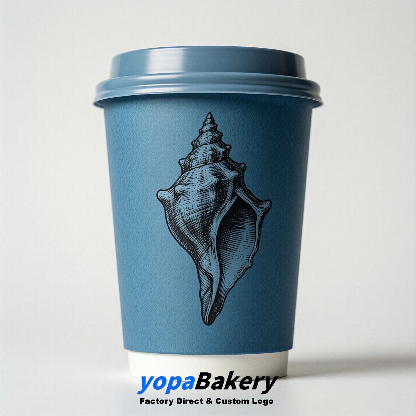 Conch Double Wall Paper Cups: 100ml/120ml/200ml/240ml/300ml/360ml/400ml/500ml/600ml/700ml