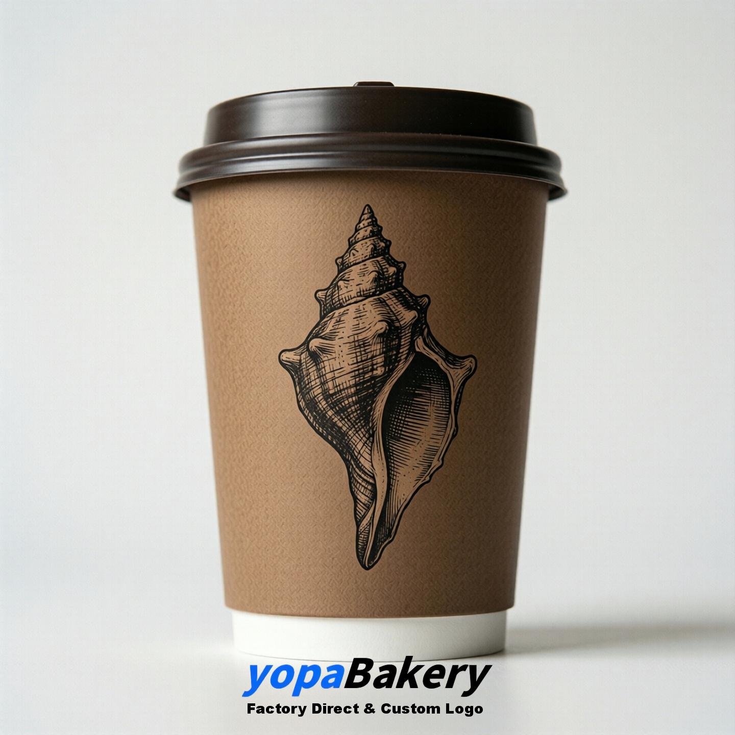 Conch Double Wall Paper Cups: 100ml/120ml/200ml/240ml/300ml/360ml/400ml/500ml/600ml/700ml