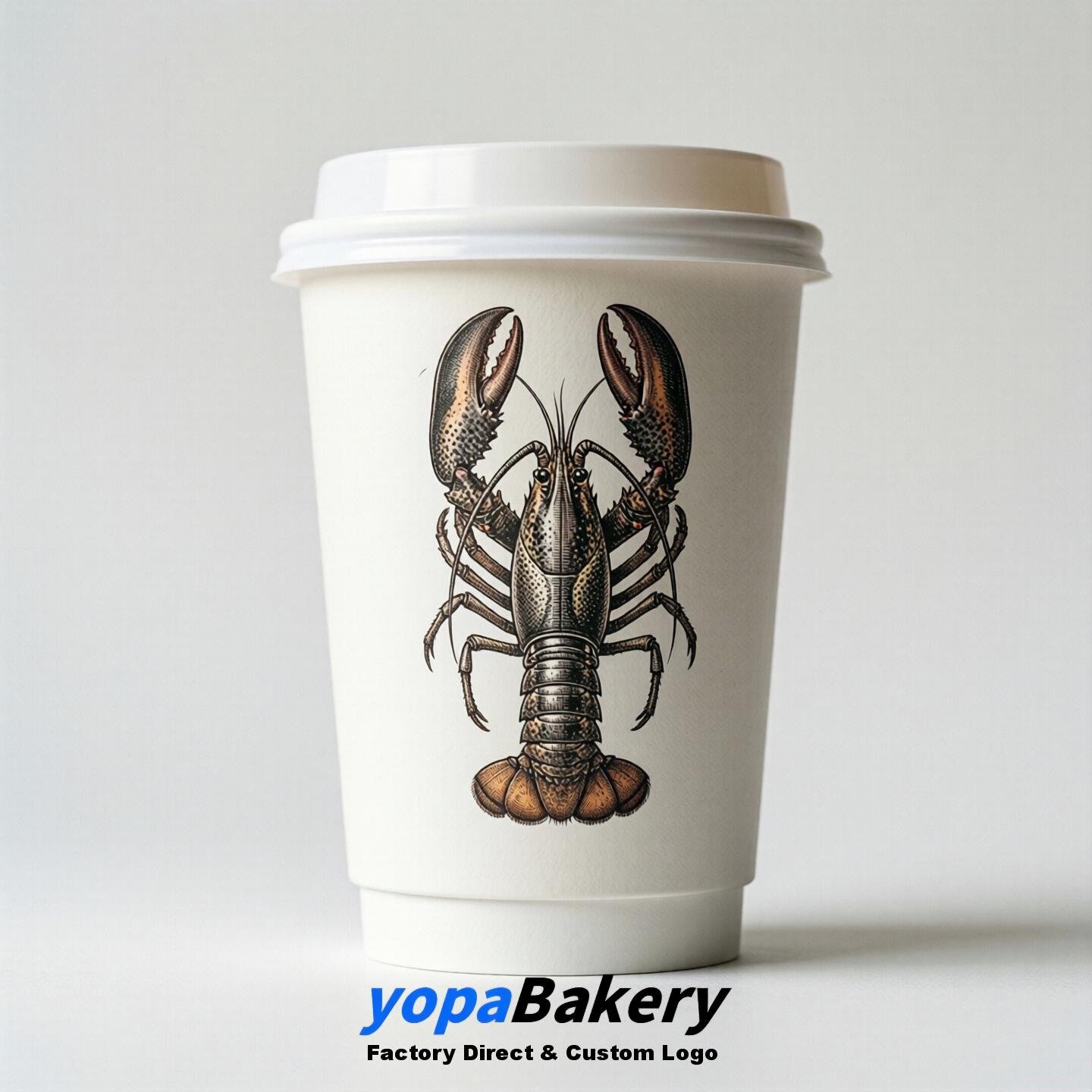 Crayfish Double Wall Paper Cups: 100ml/120ml/200ml/240ml/300ml/360ml/400ml/500ml/600ml/700ml