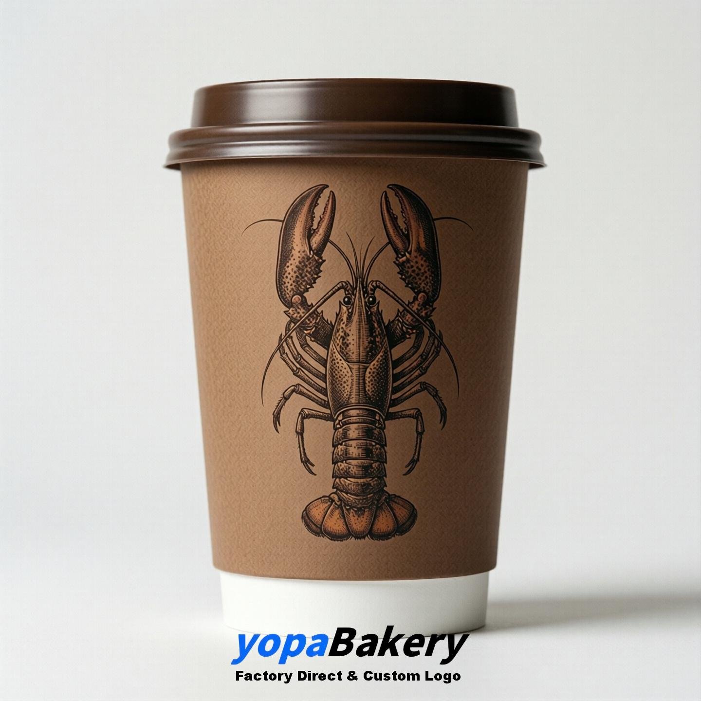 Crayfish Double Wall Paper Cups: 100ml/120ml/200ml/240ml/300ml/360ml/400ml/500ml/600ml/700ml