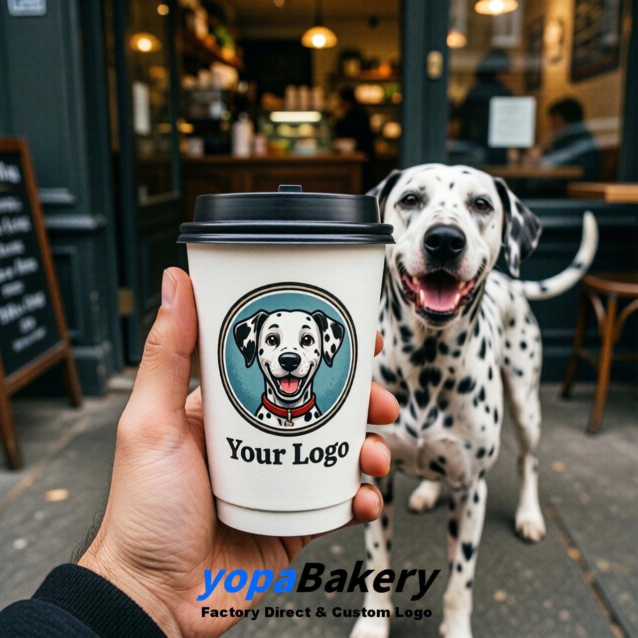 Dalmatian Double Wall Paper Cups: 8oz/12oz/16oz/20oz/22oz/24oz