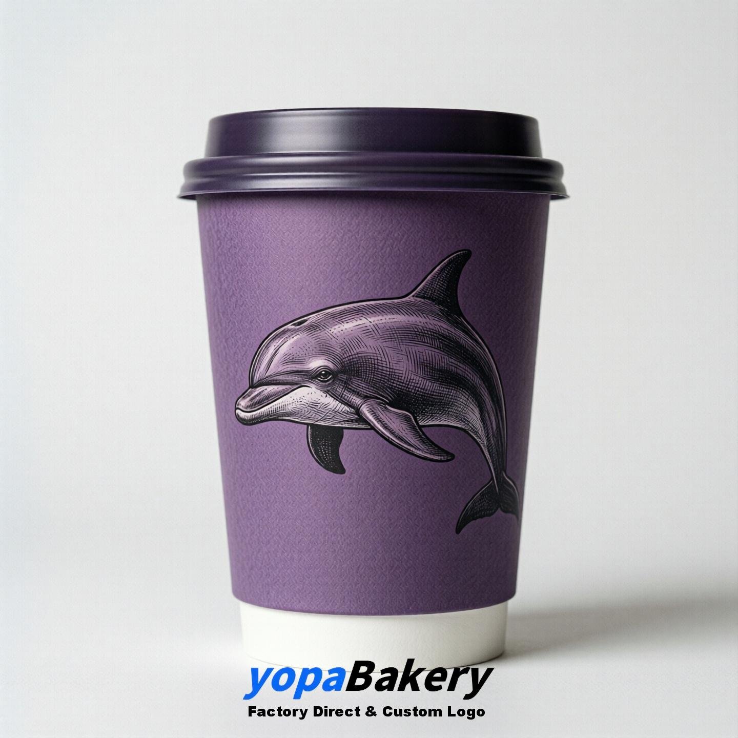 Dolphin Double Wall Paper Cups: 100ml/120ml/200ml/240ml/300ml/360ml/400ml/500ml/600ml/700ml