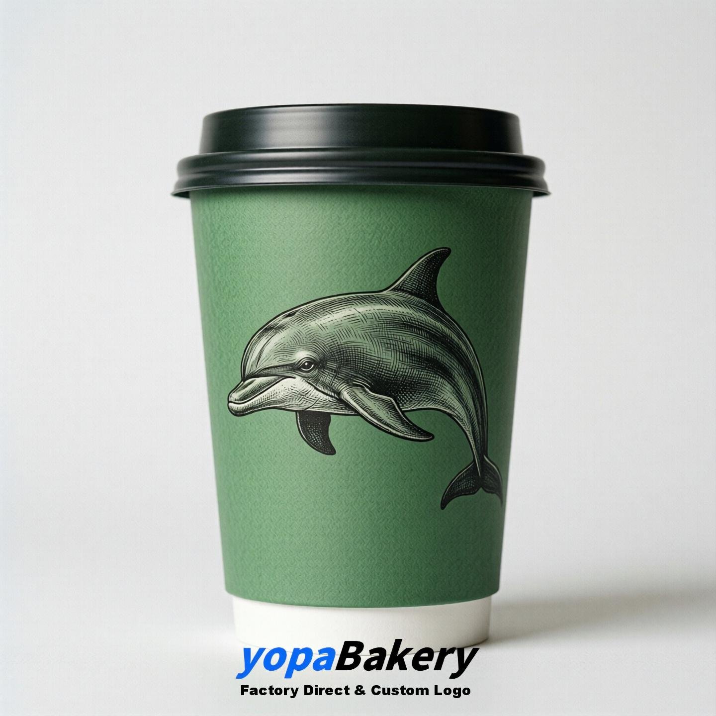 Dolphin Double Wall Paper Cups: 100ml/120ml/200ml/240ml/300ml/360ml/400ml/500ml/600ml/700ml