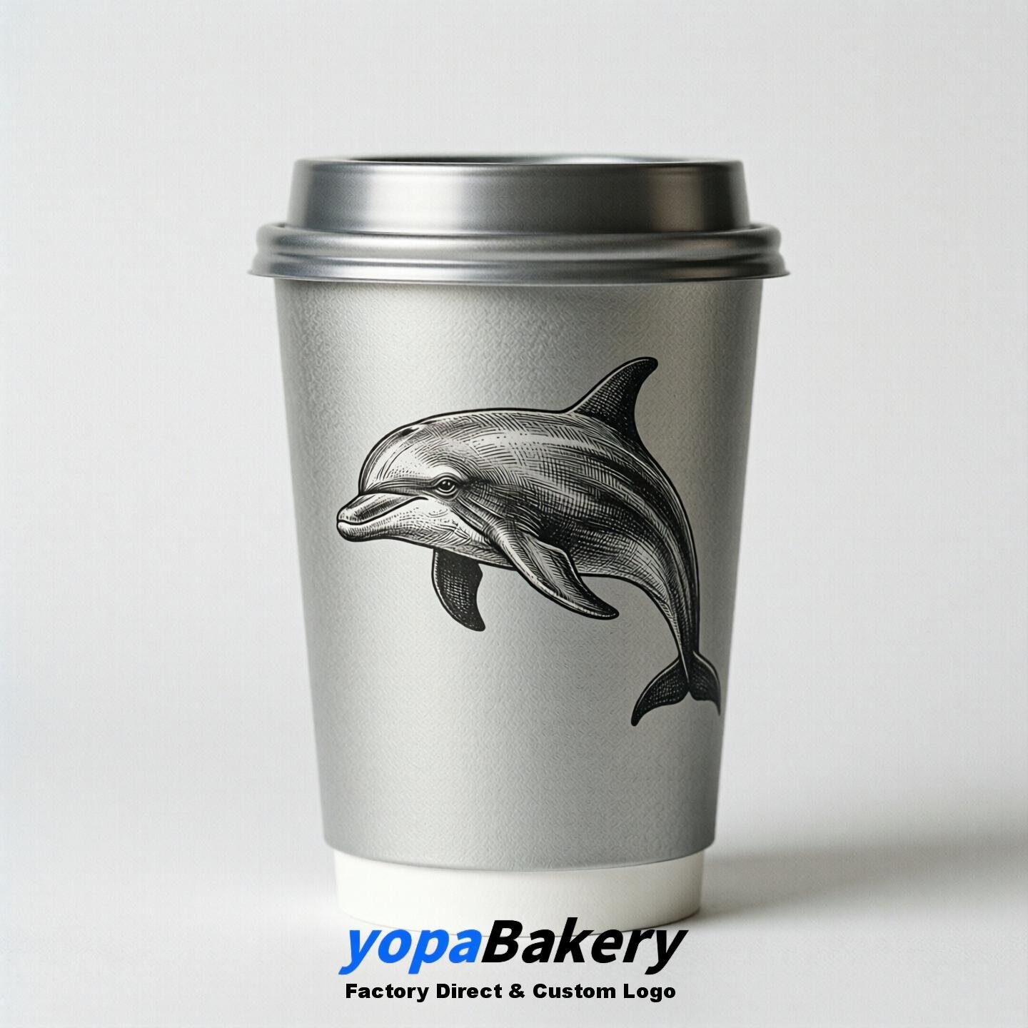 Dolphin Double Wall Paper Cups: 100ml/120ml/200ml/240ml/300ml/360ml/400ml/500ml/600ml/700ml