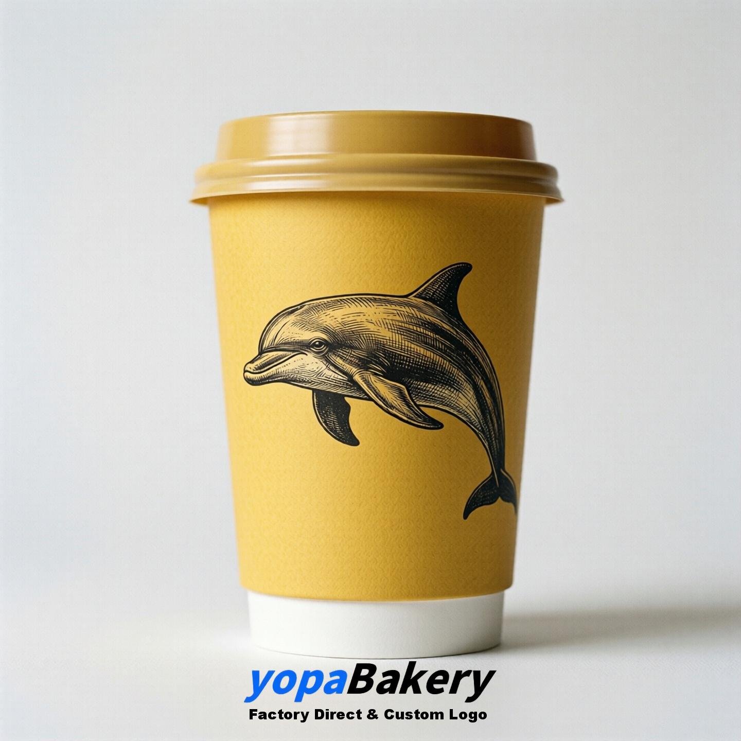 Dolphin Double Wall Paper Cups: 100ml/120ml/200ml/240ml/300ml/360ml/400ml/500ml/600ml/700ml