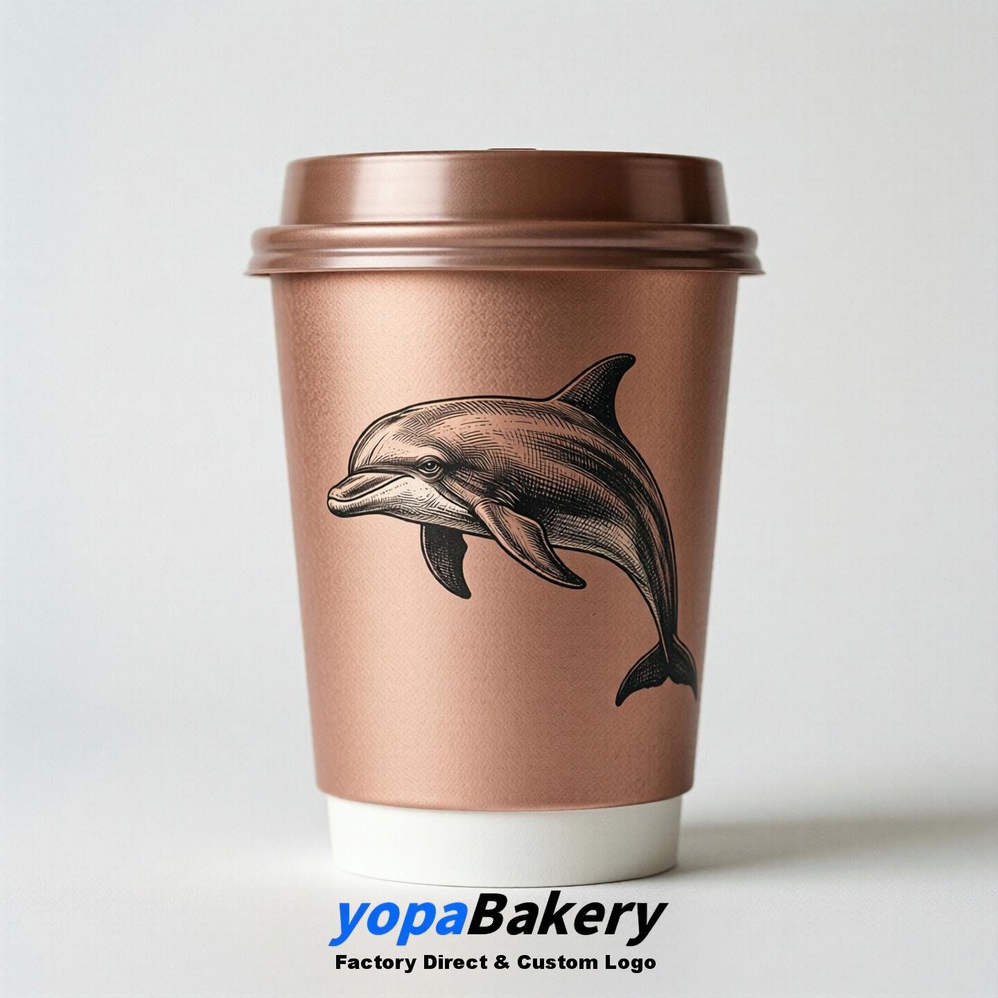 Dolphin Double Wall Paper Cups: 100ml/120ml/200ml/240ml/300ml/360ml/400ml/500ml/600ml/700ml