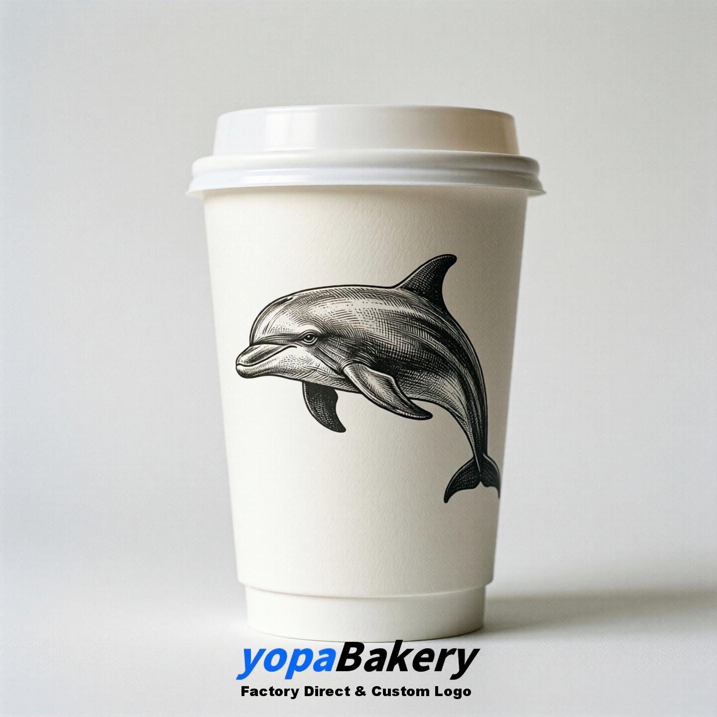 Dolphin Double Wall Paper Cups: 100ml/120ml/200ml/240ml/300ml/360ml/400ml/500ml/600ml/700ml