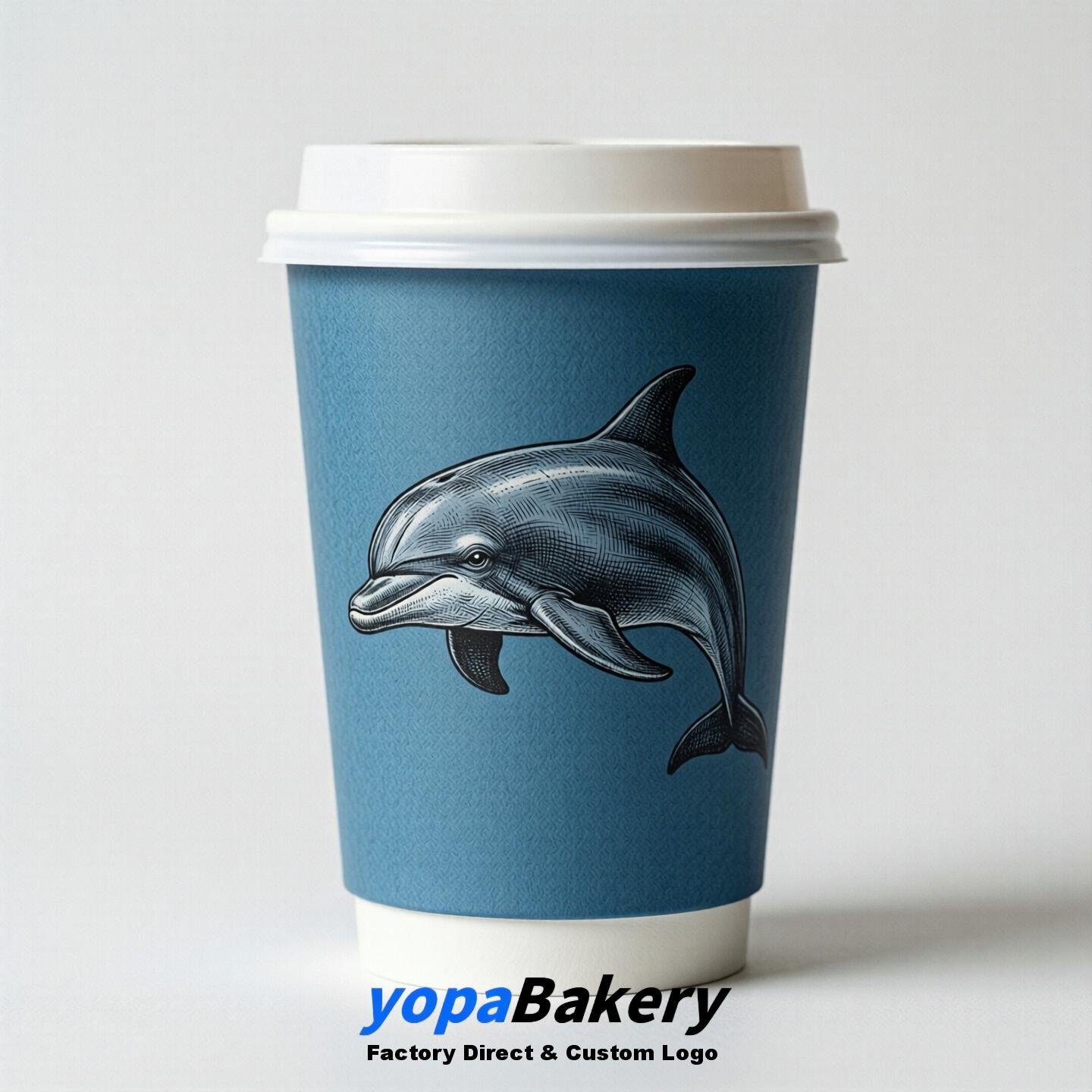 Dolphin Double Wall Paper Cups: 100ml/120ml/200ml/240ml/300ml/360ml/400ml/500ml/600ml/700ml