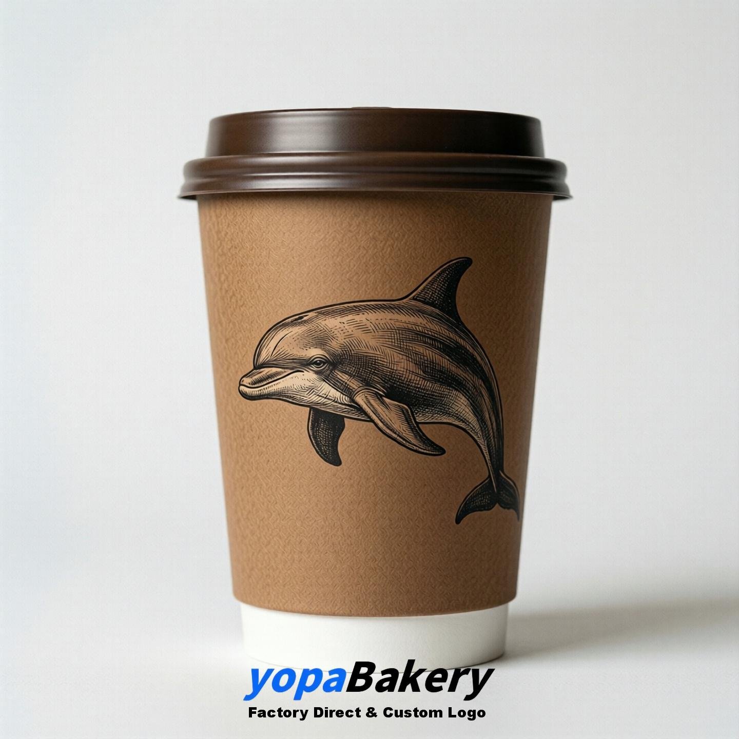 Dolphin Double Wall Paper Cups: 100ml/120ml/200ml/240ml/300ml/360ml/400ml/500ml/600ml/700ml