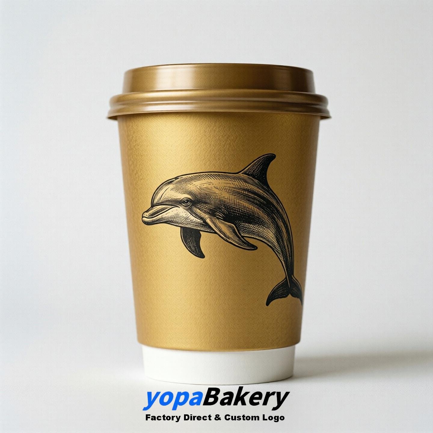 Dolphin Double Wall Paper Cups: 100ml/120ml/200ml/240ml/300ml/360ml/400ml/500ml/600ml/700ml
