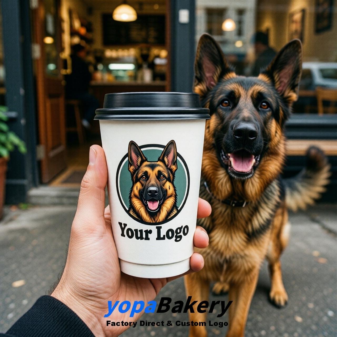 German Shepherd Double Wall Paper Cups: 8oz/12oz/16oz/20oz/22oz/24oz